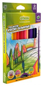 Kredki ołówkowe trójkątne Cricco 36 kolorów - CR322K36