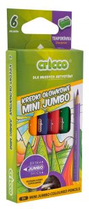 kredki ołówkowe trójkątne Mini Jumbo Cricco kredki ołówkowe trójkątne Mini Jumbo Cricco 6 kolorów - CR328K6